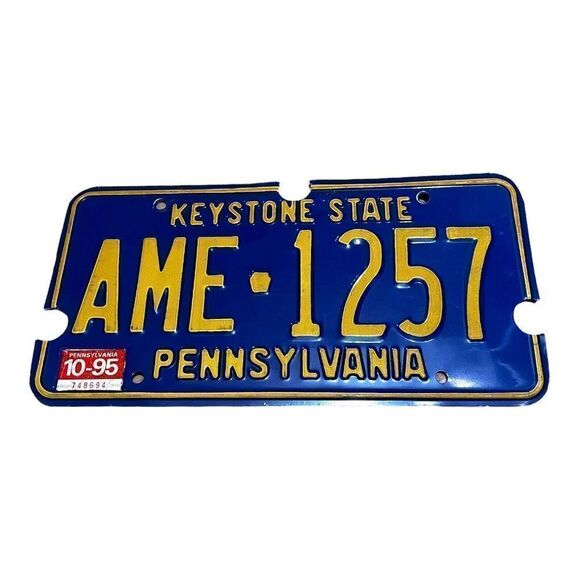 Vintage 1995 Pennsylvania Keystone State Collectible License Plate Tag #AME 1257 - Picture 1 of 3